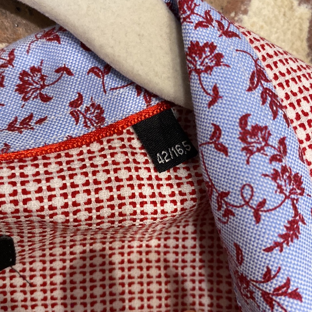 Hammer Made Red Pattern Button Down Shirt Size 16… - image 3